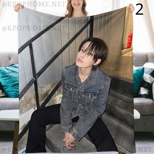 Ateez Hongjoong Blanket, Ateez Flannel Throw Blanket, Gifts for Atiny