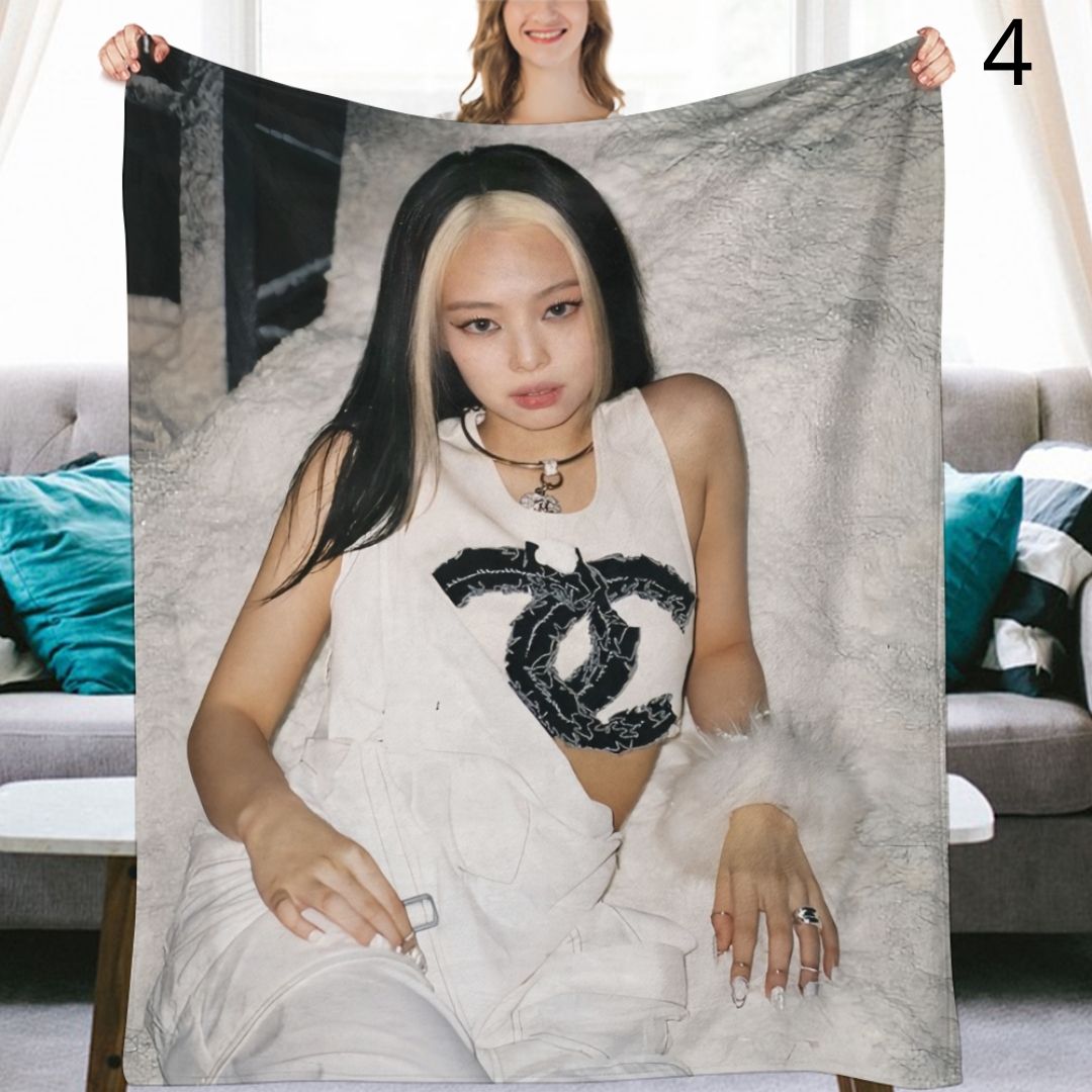 BLACKPINK Jennie Blanket, BP Flannel Throw Blanket, Gifts for Blinks