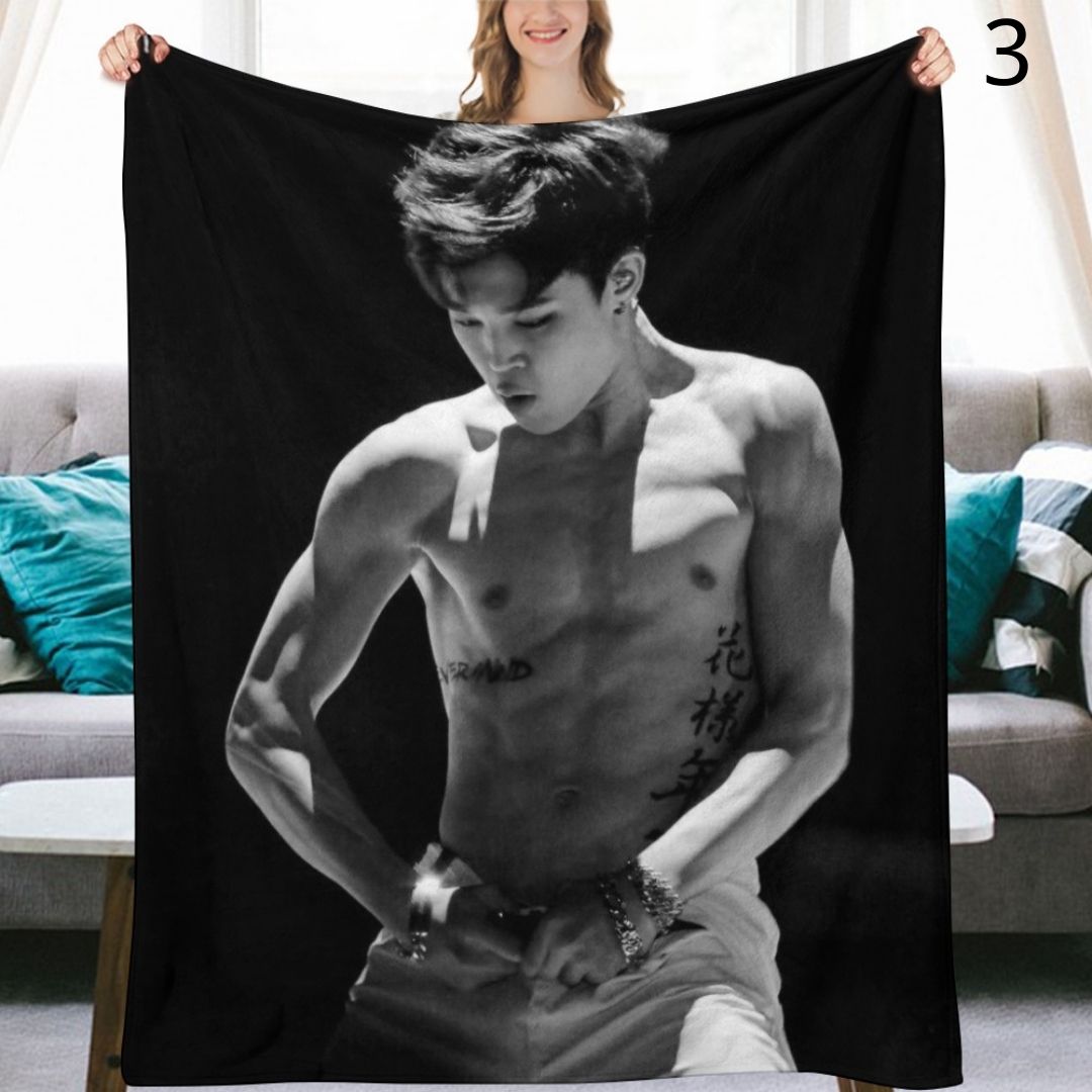 BTS Jimin Blanket, BTS Bangtan Boys Flannel Throw Blanket, Gifts for Army