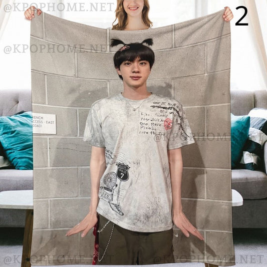 BTS Jin Blanket, BTS Bangtan Boys Flannel Throw Blanket, Gifts for Army