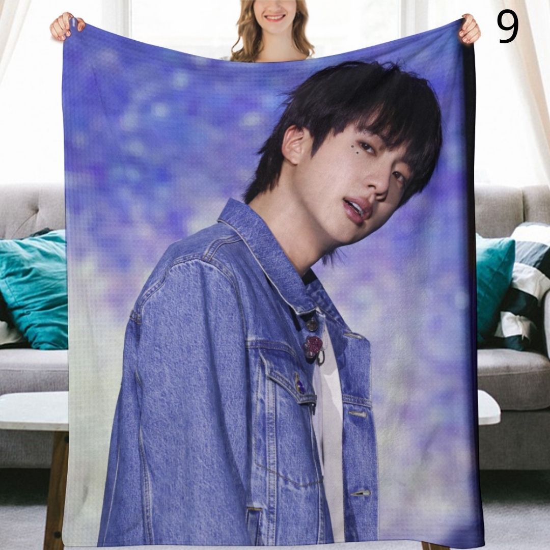 BTS Jin Blanket, BTS Bangtan Boys Flannel Throw Blanket, Gifts for Army