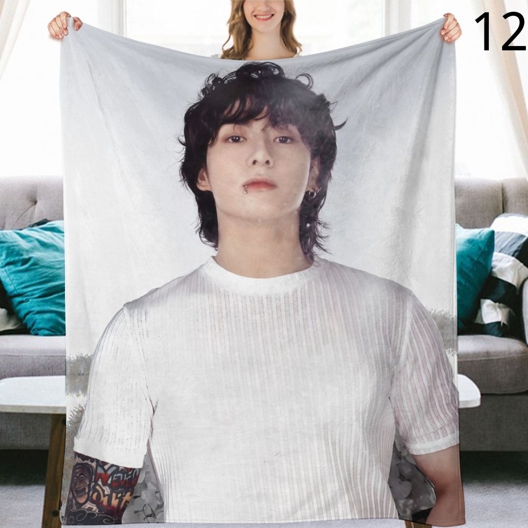 BTS Jungkook Blanket, BTS Bangtan Boys Flannel Throw Blanket, Gifts for Army