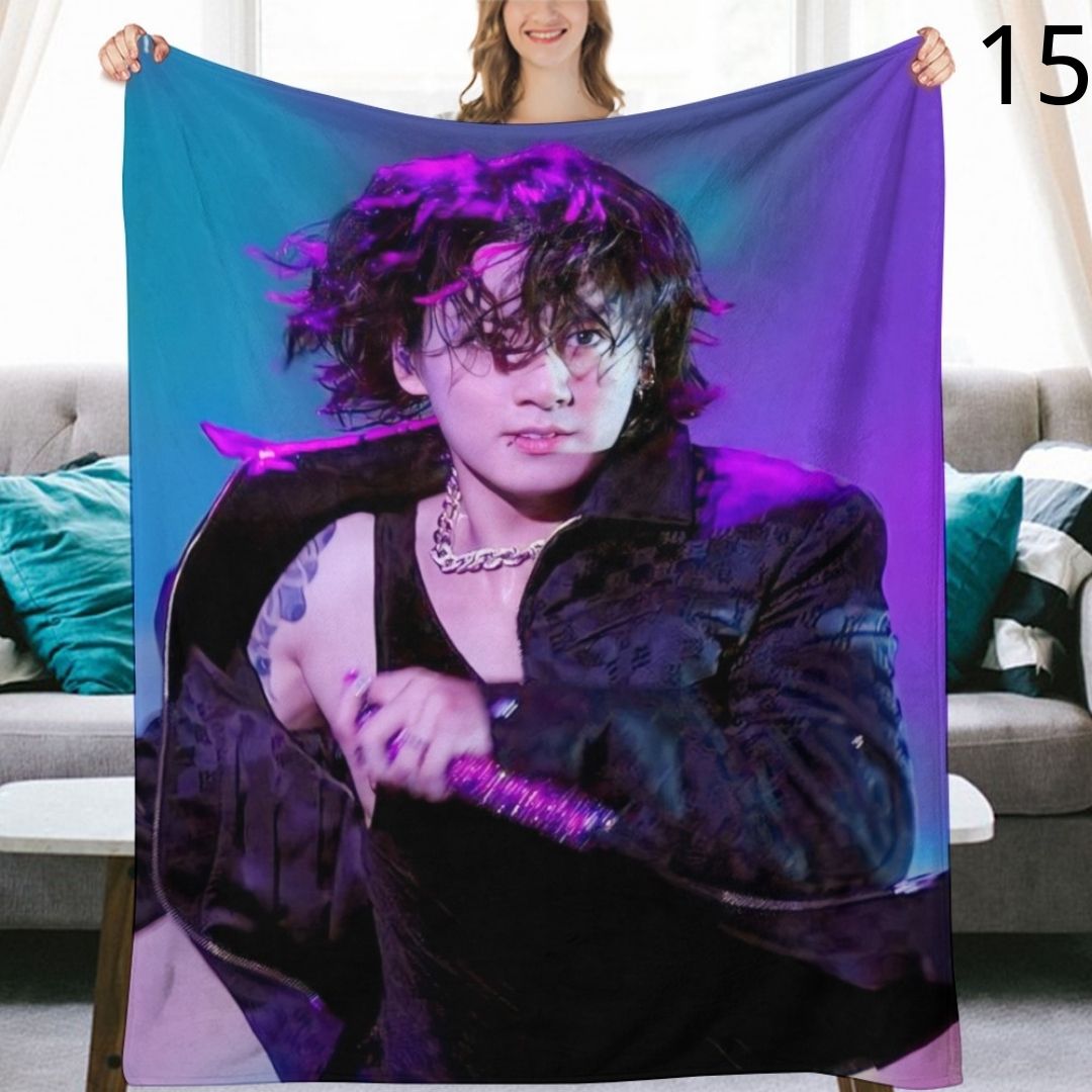 BTS Jungkook Blanket, BTS Bangtan Boys Flannel Throw Blanket, Gifts for Army