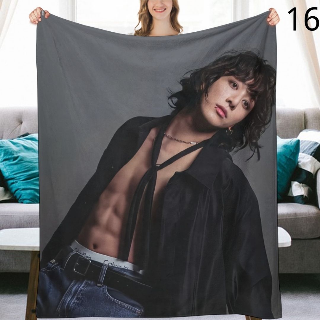 BTS Jungkook Blanket, BTS Bangtan Boys Flannel Throw Blanket, Gifts for Army
