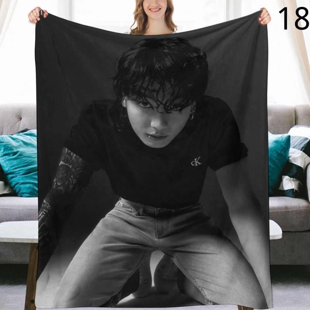 BTS Jungkook Blanket, BTS Bangtan Boys Flannel Throw Blanket, Gifts for Army