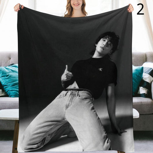 BTS Jungkook Blanket, BTS Bangtan Boys Flannel Throw Blanket, Gifts for Army