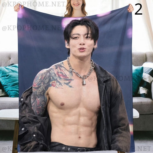 BTS Jungkook Blanket, BTS Bangtan Boys Flannel Throw Blanket, Gifts for Army