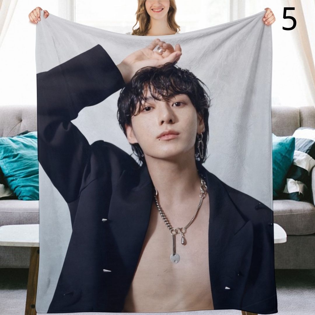 BTS Jungkook Blanket, BTS Bangtan Boys Flannel Throw Blanket, Gifts for Army