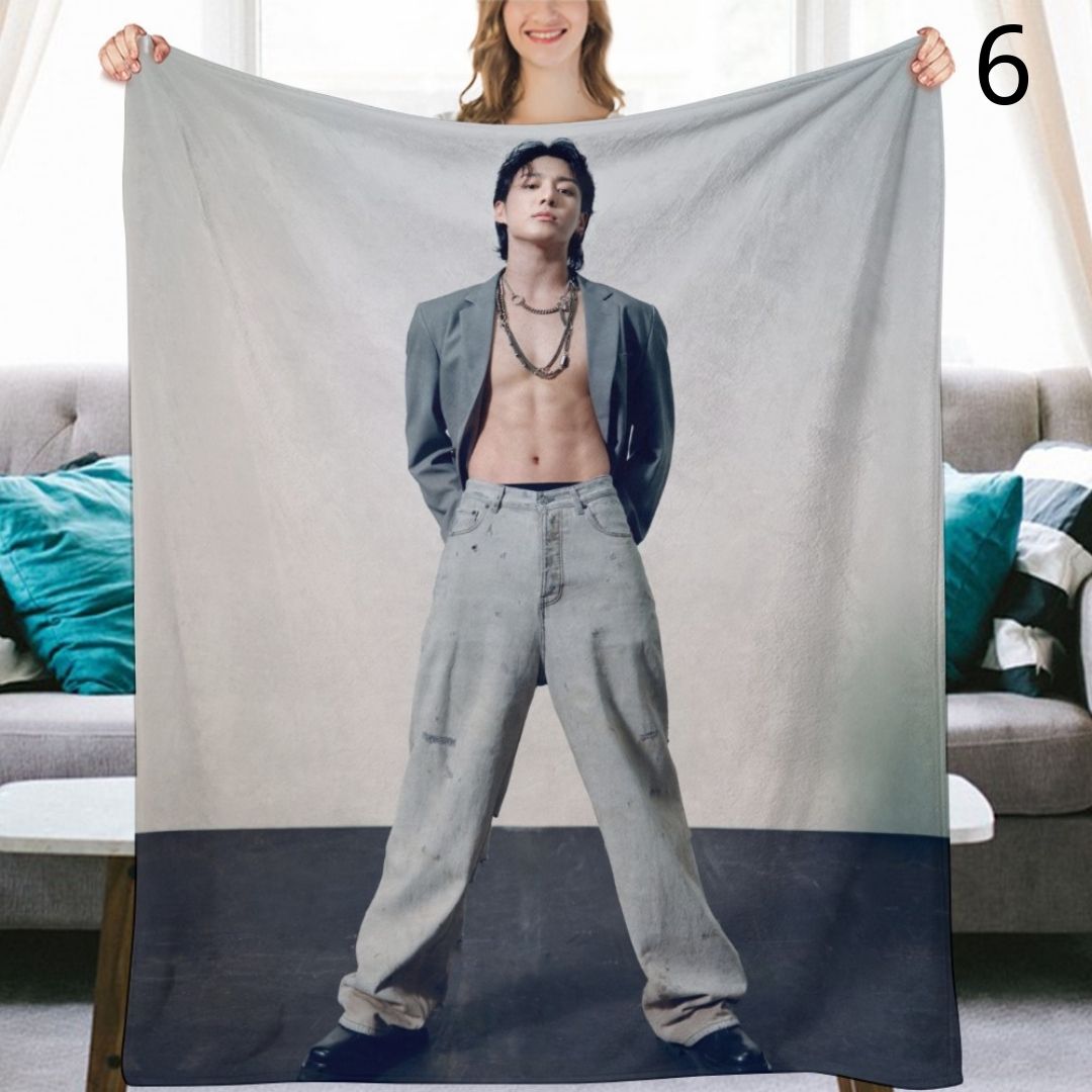 BTS Jungkook Blanket, BTS Bangtan Boys Flannel Throw Blanket, Gifts for Army
