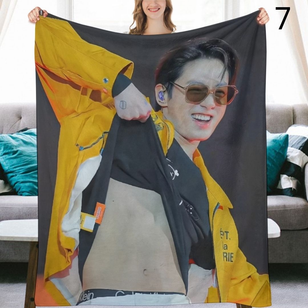 BTS Jungkook Blanket, BTS Bangtan Boys Flannel Throw Blanket, Gifts for Army