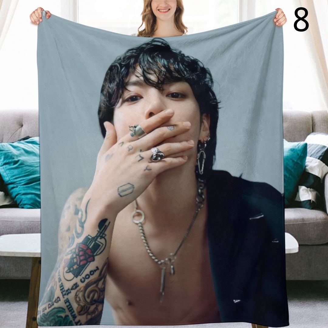 BTS Jungkook Blanket, BTS Bangtan Boys Flannel Throw Blanket, Gifts for Army