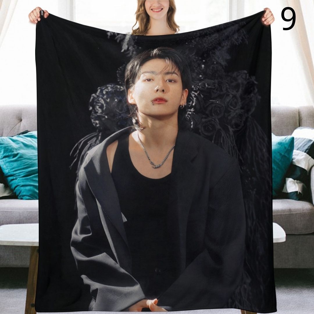 BTS Jungkook Blanket, BTS Bangtan Boys Flannel Throw Blanket, Gifts for Army