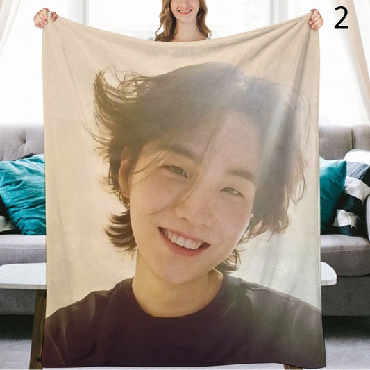 BTS Yoongi Suga Blanket, BTS Bangtan Boys Flannel Throw Blanket, Gifts for Army