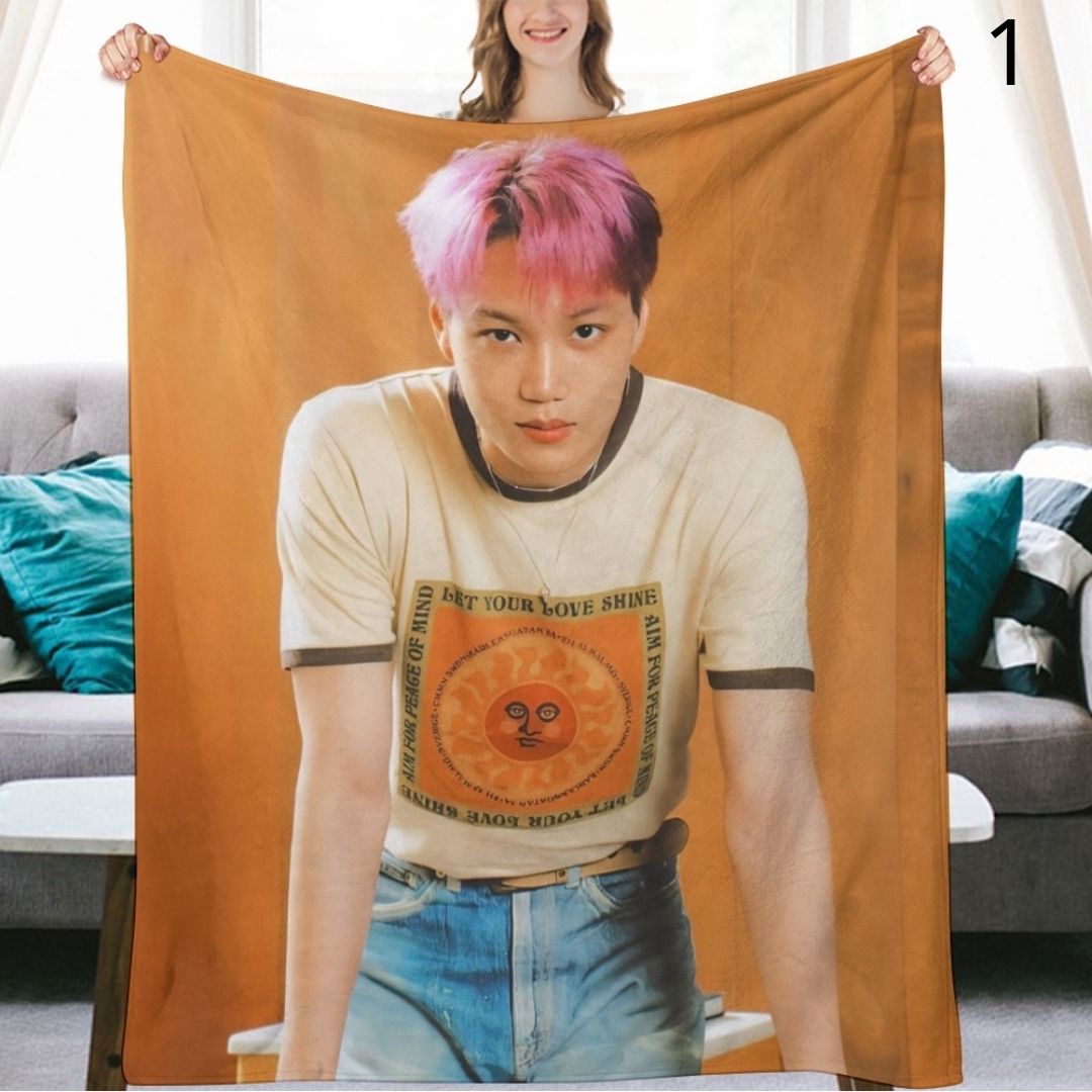 EXO Kai Blanket, EXO Flannel Throw Blanket, Gifts for EXO-L