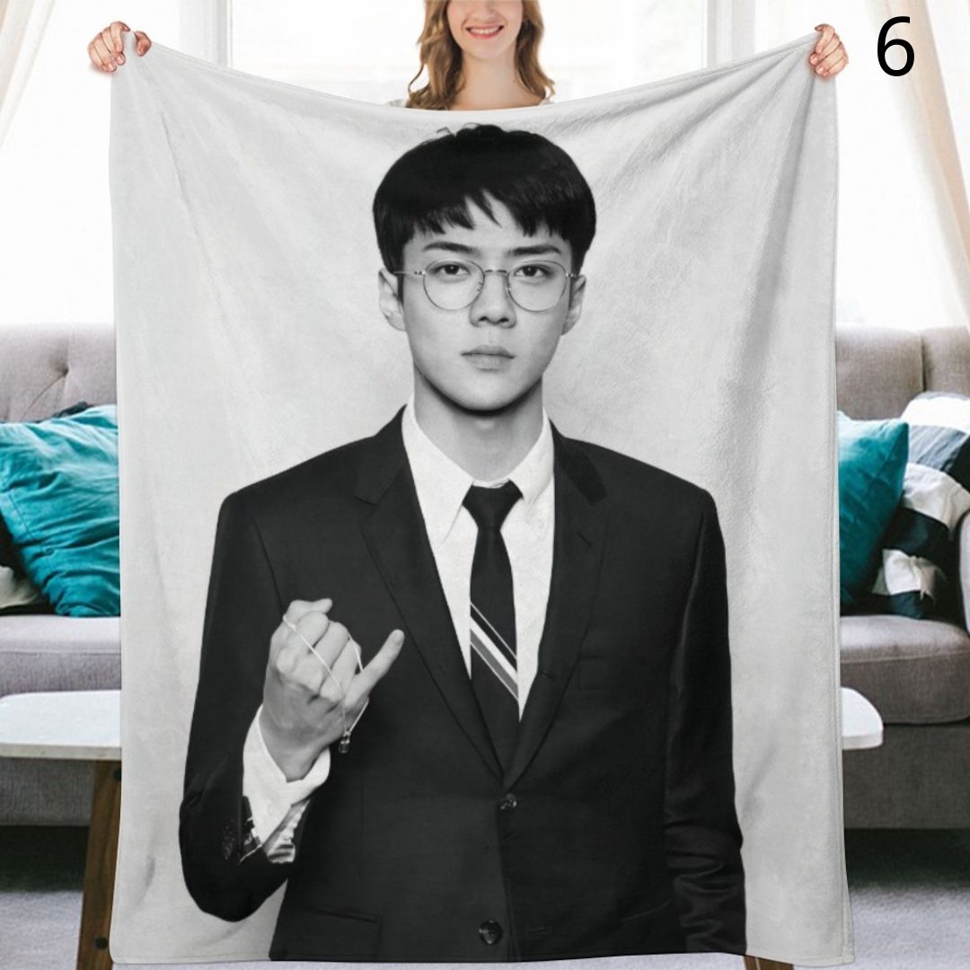 EXO Sehun Blanket, EXO Flannel Throw Blanket, Gifts for EXO-L