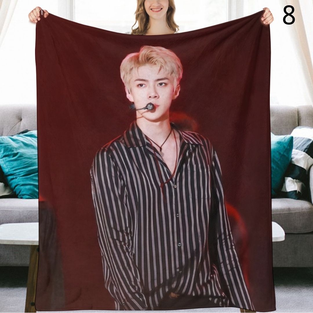 EXO Sehun Blanket, EXO Flannel Throw Blanket, Gifts for EXO-L