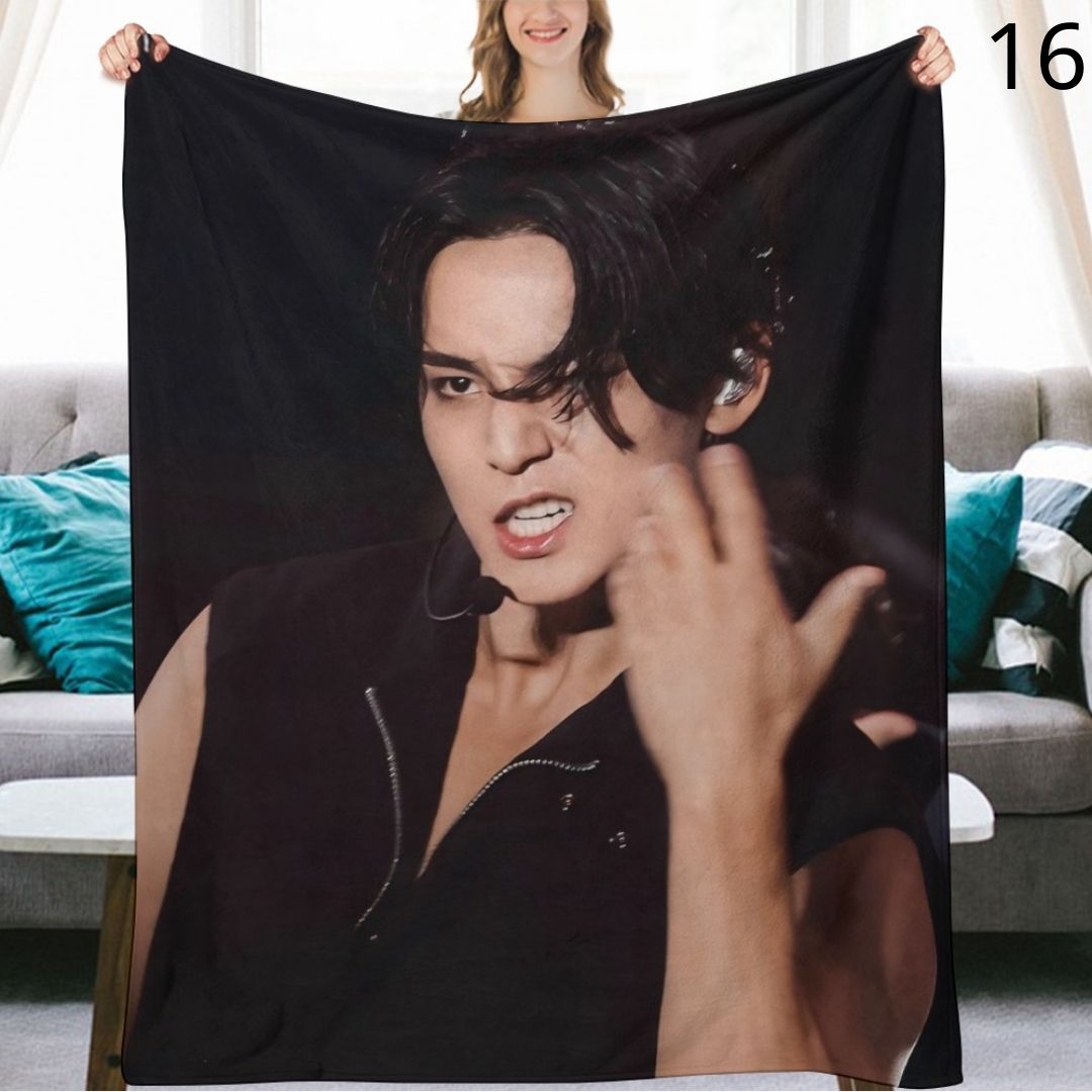 SEVENTEEN Mingyu Blanket, Seventeen Flannel Throw Blanket, Gifts for Carat