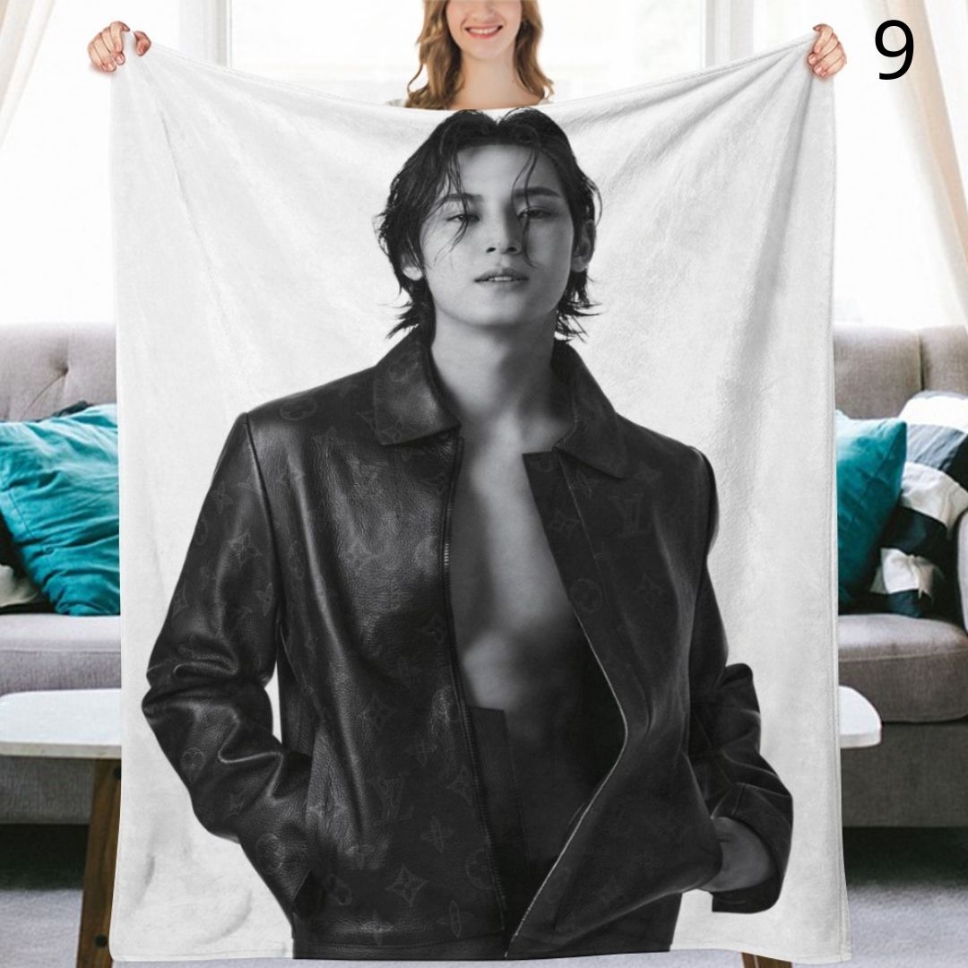 SEVENTEEN Mingyu Blanket, Seventeen Flannel Throw Blanket, Gifts for Carat