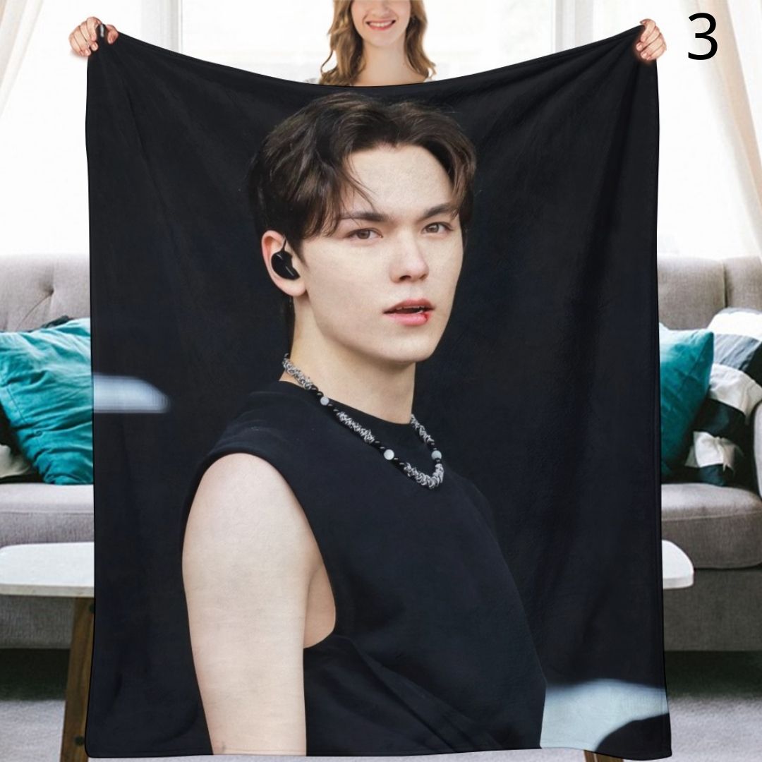 SEVENTEEN Vernon Blanket, Seventeen Flannel Throw Blanket, Gifts for Carat
