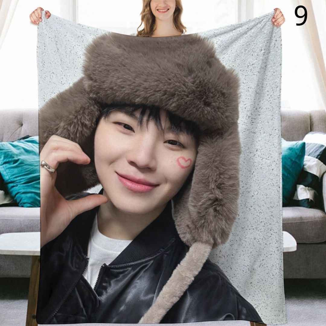 SEVENTEEN Woozi Blanket, Seventeen Flannel Throw Blanket, Gifts for Carat