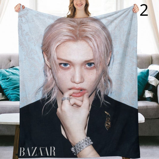 Stray Kids Felix Blanket, SKZ Flannel Throw Blanket, Gifts for Stay