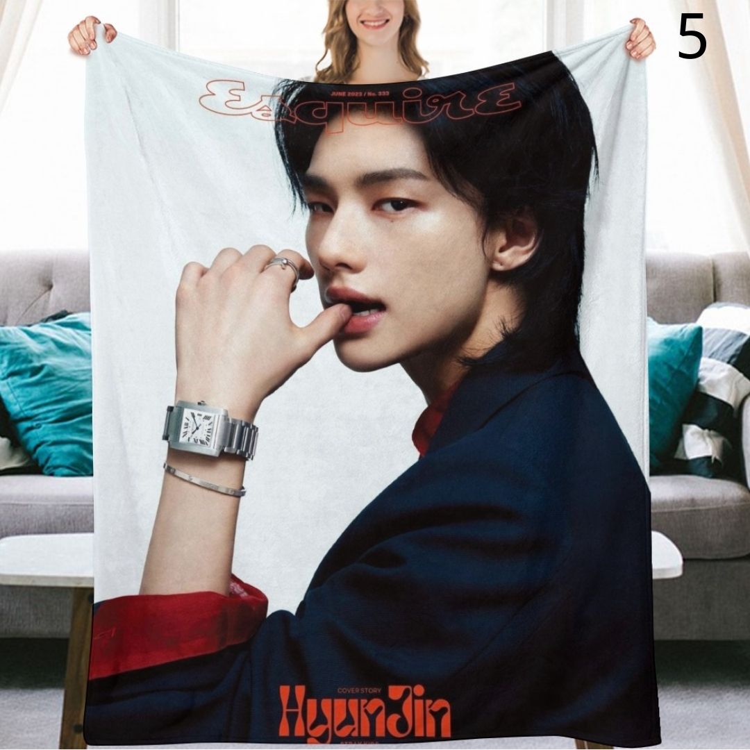 Stray Kids Hyunjin Blanket, SKZ Flannel Throw Blanket, Gifts for Stay
