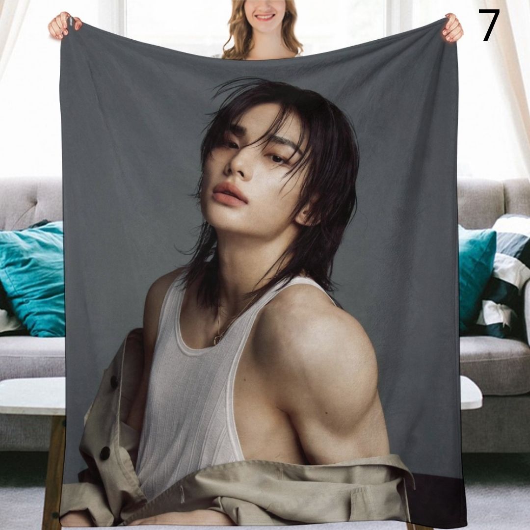 Stray Kids Hyunjin Blanket, SKZ Flannel Throw Blanket, Gifts for Stay