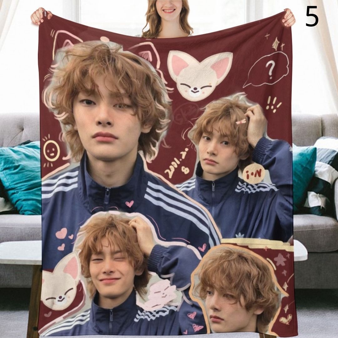 Stray Kids I.N Blanket, SKZ Flannel Throw Blanket, Gifts for Stay
