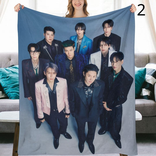 Super Junior Blanket, SuJu Flannel Throw Blanket, Gifts for ELF