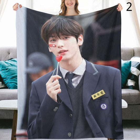 TOMORROW X TOGETHER Soobin Blanket, TXT Flannel Throw Blanket, Gifts for MOA