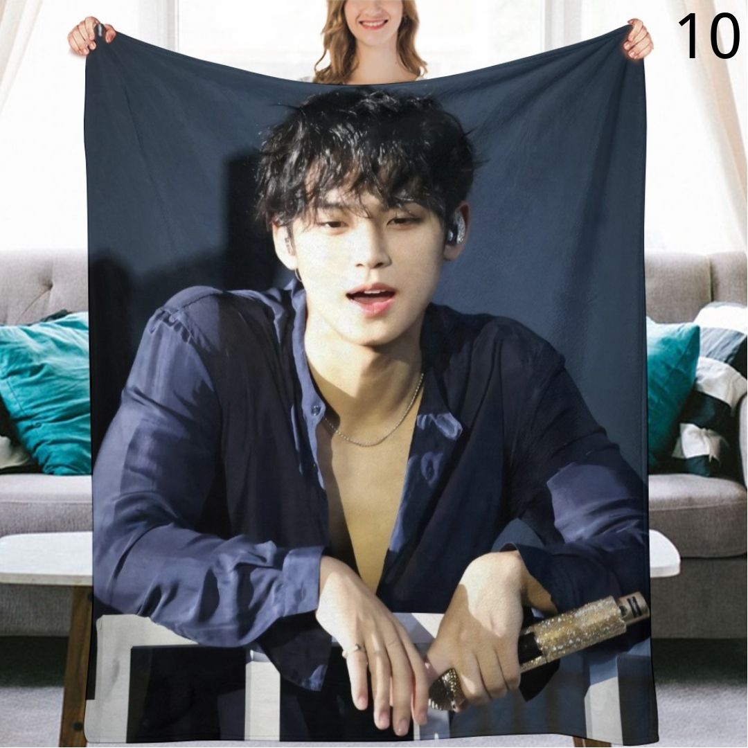 SEVENTEEN Mingyu Blanket, Seventeen Flannel Throw Blanket, Gifts for Carat