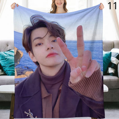 BTS V Taehyung Blanket, BTS Bangtan Boys Flannel Throw Blanket, Gifts for Army