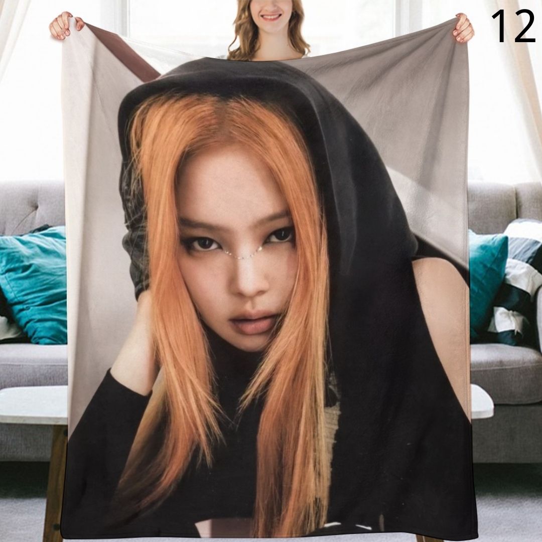 BLACKPINK Jennie Blanket, BP Flannel Throw Blanket, Gifts for Blinks