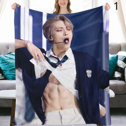 Ateez Seonghwa Blanket, Ateez Flannel Throw Blanket, Gifts for Atiny