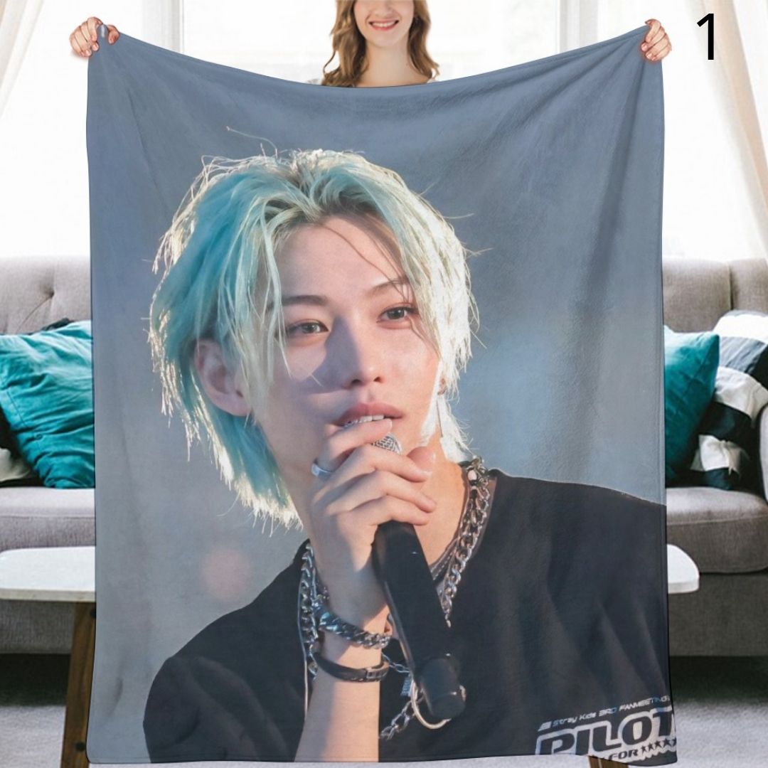 Stray Kids Felix Blanket, SKZ Flannel Throw Blanket, Gifts for Stay