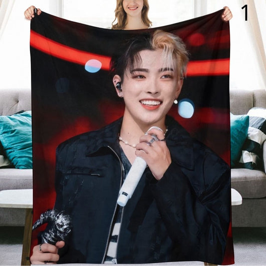 Ateez Hongjoong Blanket, Ateez Flannel Throw Blanket, Gifts for Atiny