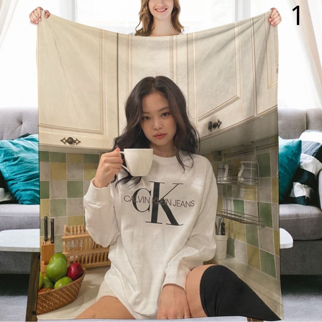 BLACKPINK Jennie Blanket, BP Flannel Throw Blanket, Gifts for Blinks