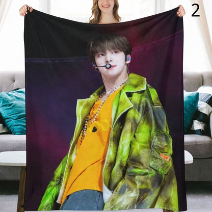 Ateez Yunho Blanket, Ateez Flannel Throw Blanket, Gifts for Atiny