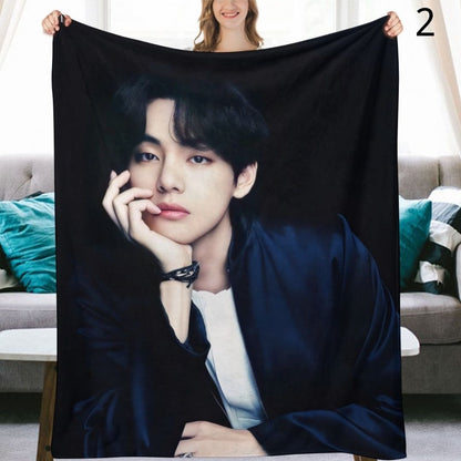 BTS V Taehyung Blanket, BTS Bangtan Boys Flannel Throw Blanket, Gifts for Army