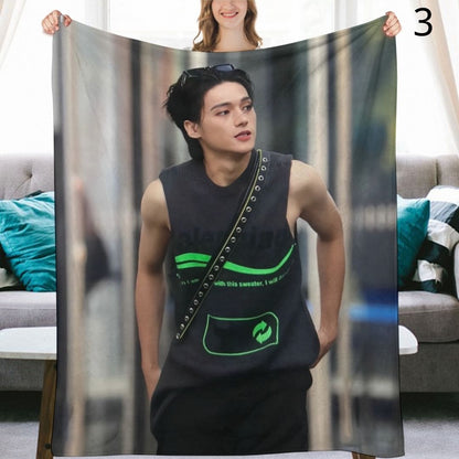 Ateez Wooyoung Blanket, Ateez Flannel Throw Blanket, Gifts for Atiny