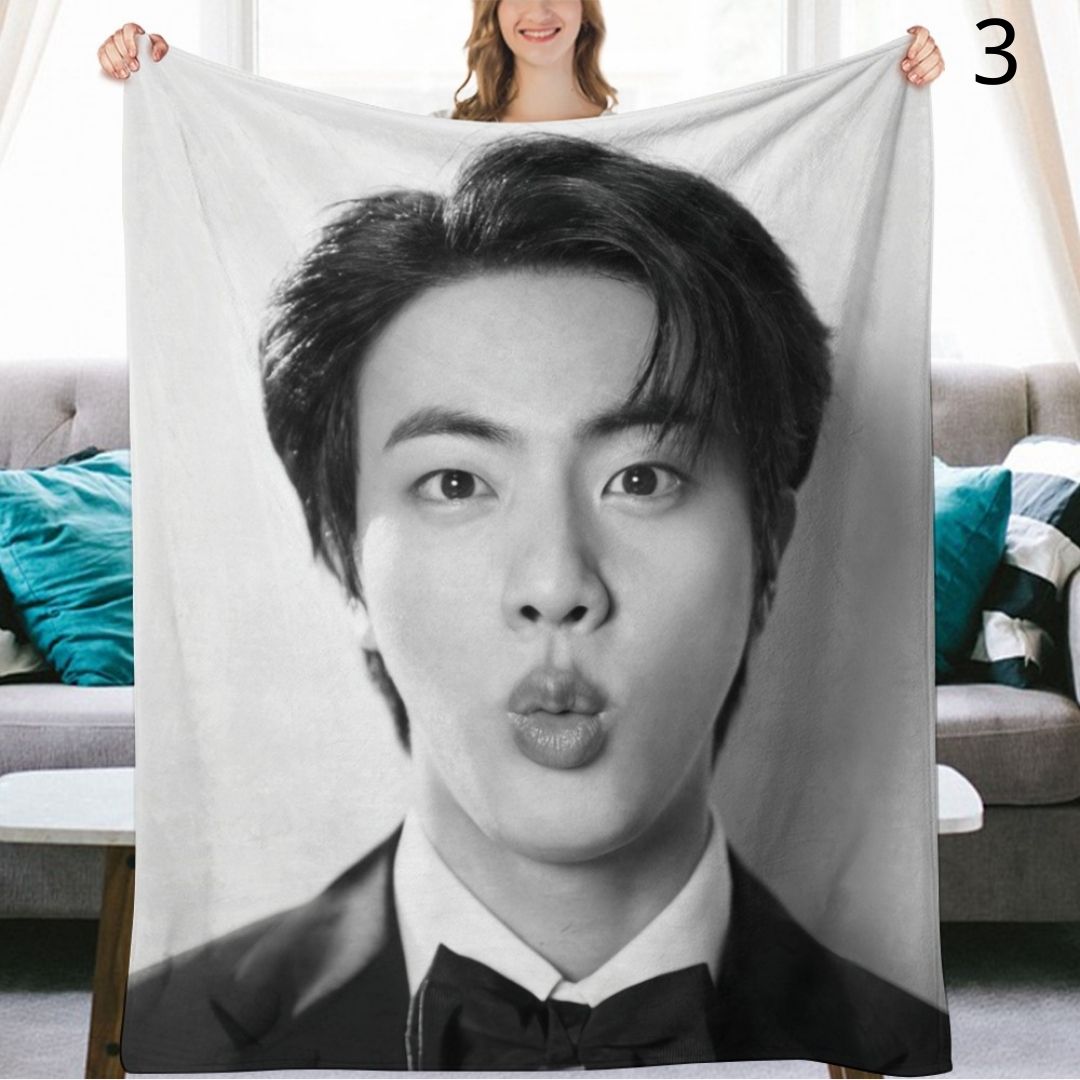 BTS Jin Blanket, BTS Bangtan Boys Flannel Throw Blanket, Gifts for Army