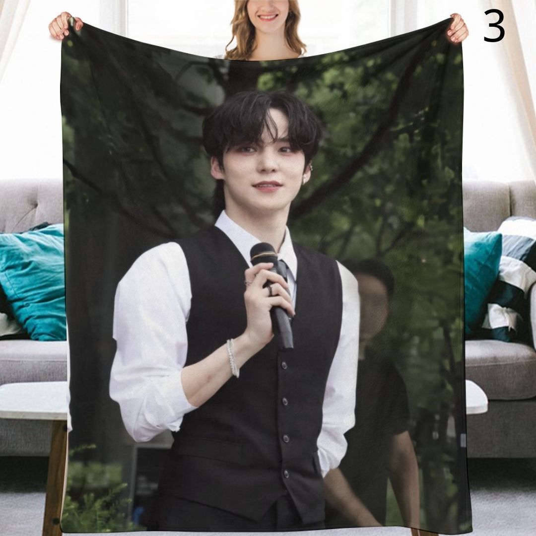 Ateez Yunho Blanket, Ateez Flannel Throw Blanket, Gifts for Atiny