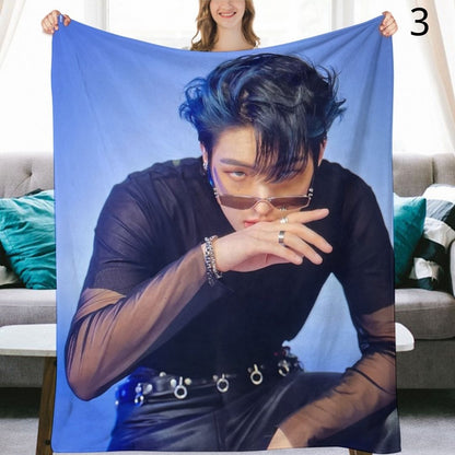 Ateez Mingi Blanket, Ateez Flannel Throw Blanket, Gifts for Atiny