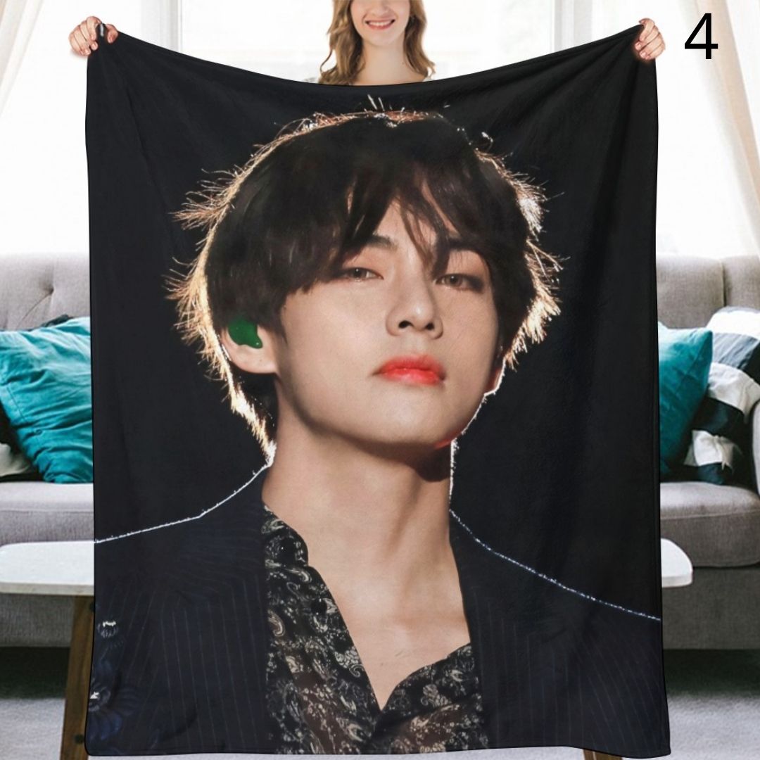 BTS V Taehyung Blanket, BTS Bangtan Boys Flannel Throw Blanket, Gifts for Army