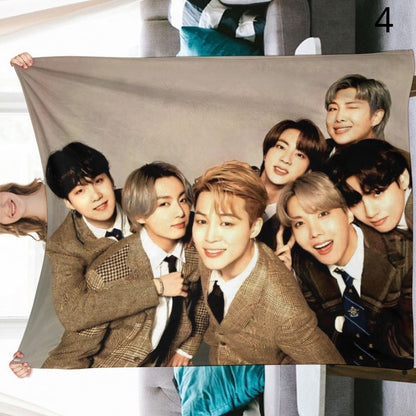 BTS Group Blanket, BTS Bangtan Boys Flannel Throw Blanket, Gifts for Army