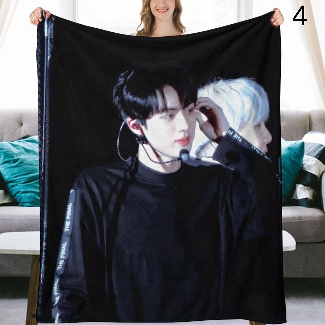 BTS Jin Blanket, BTS Bangtan Boys Flannel Throw Blanket, Gifts for Army