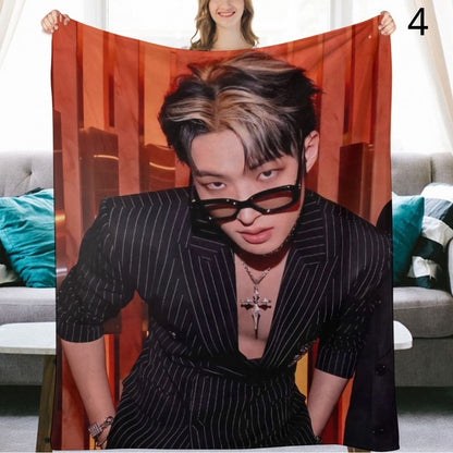 Ateez Mingi Blanket, Ateez Flannel Throw Blanket, Gifts for Atiny