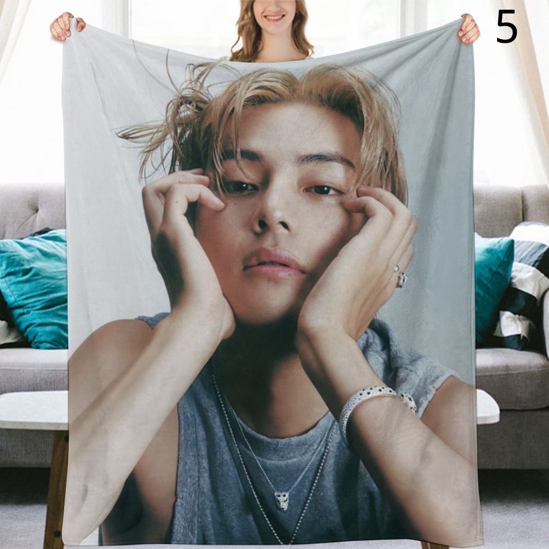 BTS V Taehyung Blanket, BTS Bangtan Boys Flannel Throw Blanket, Gifts for Army