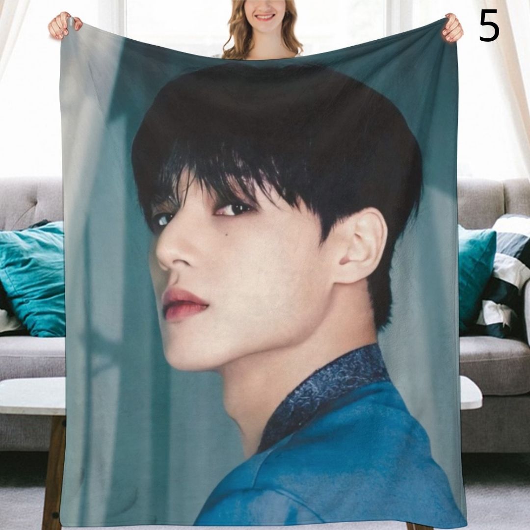 Ateez Wooyoung Blanket, Ateez Flannel Throw Blanket, Gifts for Atiny