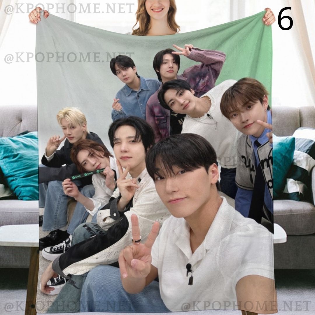Ateez Group Blanket, Ateez Flannel Throw Blanket, Gifts for Atiny